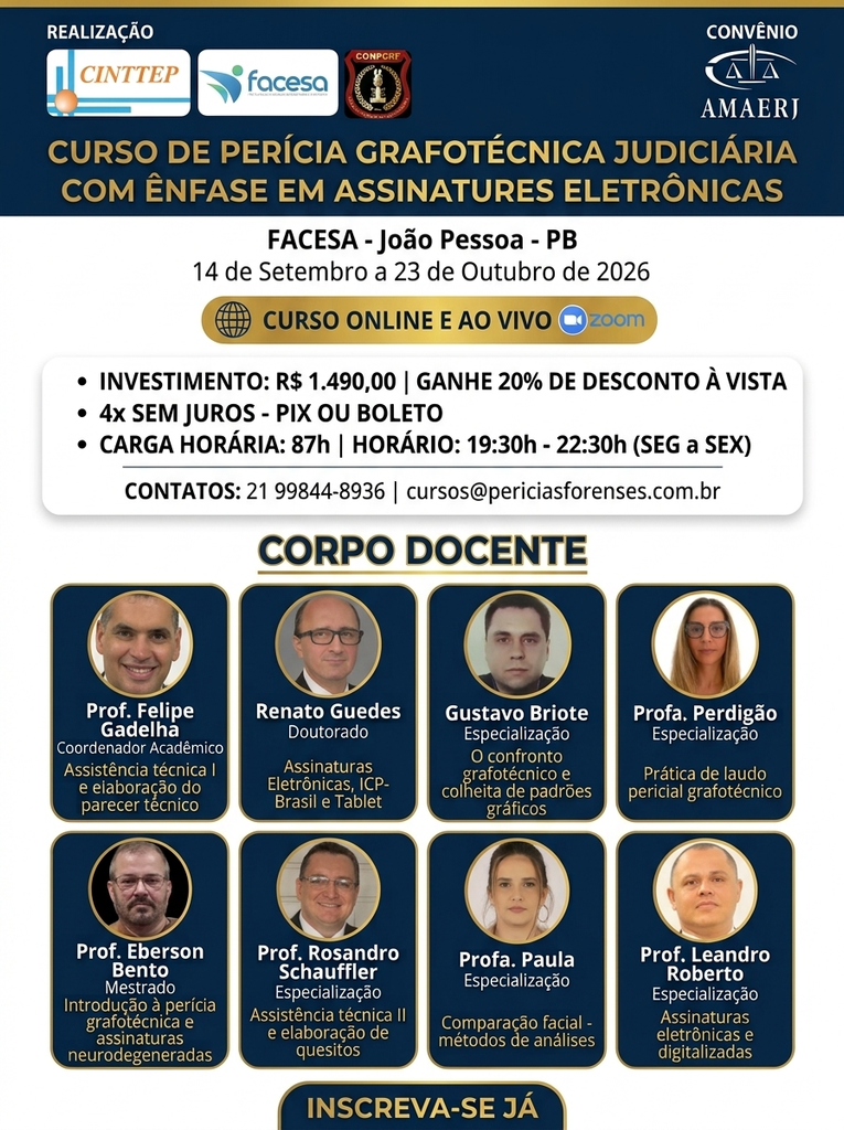 Curso de Perícia Grafotécnica